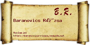 Baranovics Rózsa névjegykártya